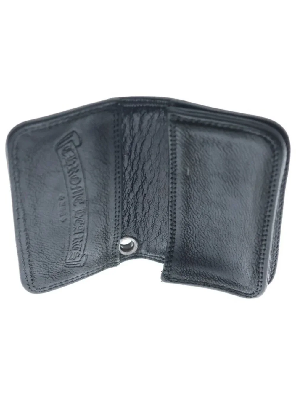 Chrome Hearts Card Case Leather Black with Grommet